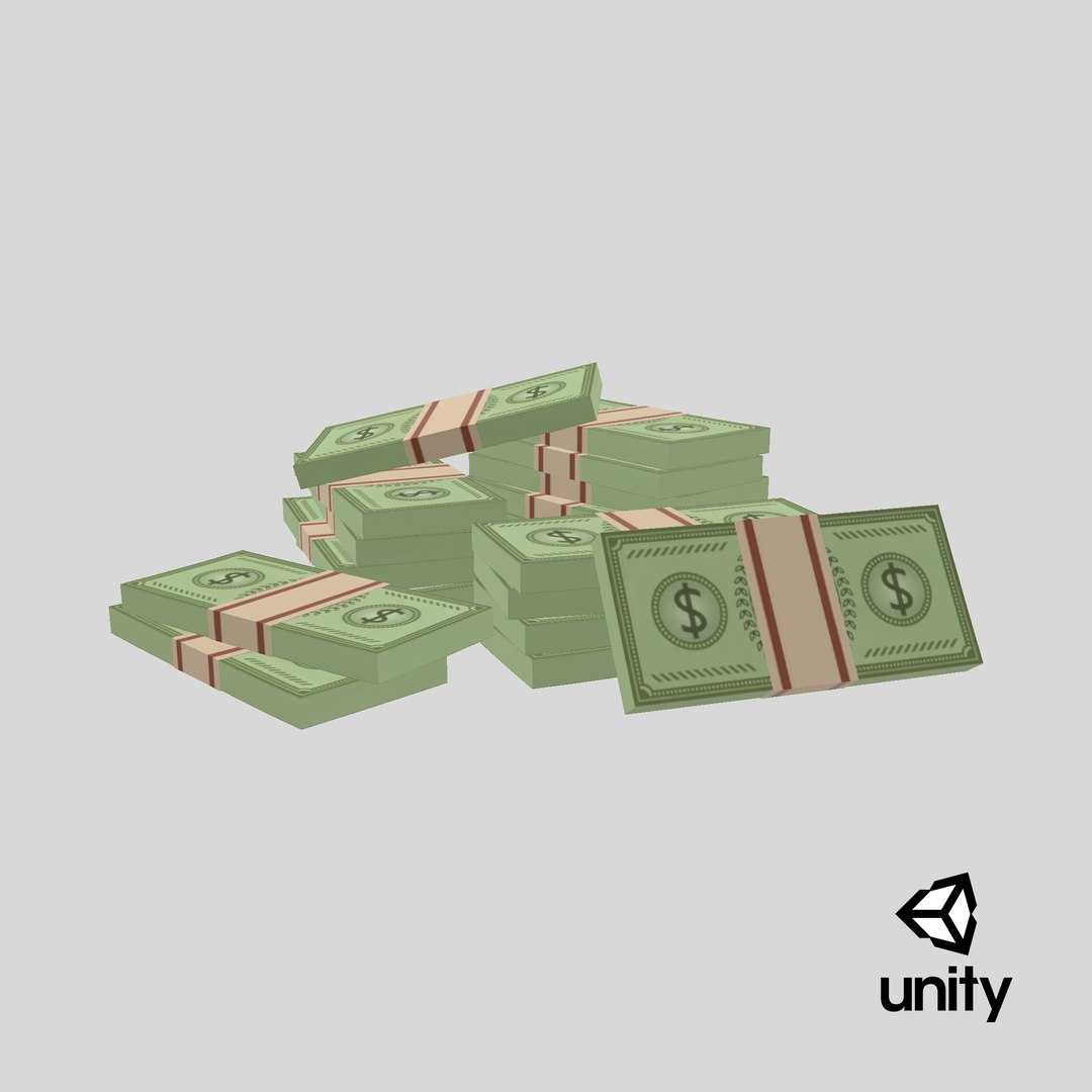 Cartoon Bills - Pile 3D Model - TurboSquid 2268317