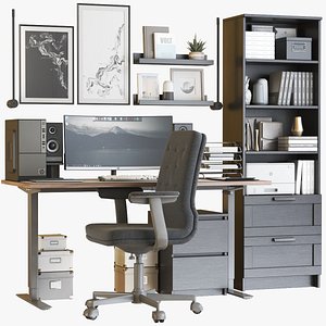 3D IKEA office workplace 102 model
