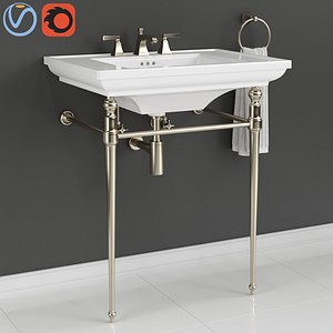 kohler console table bathroom sink 3D