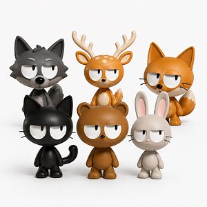 3D model Cute Stylized Animal Collection 3D Printable Figures VOLUME 1