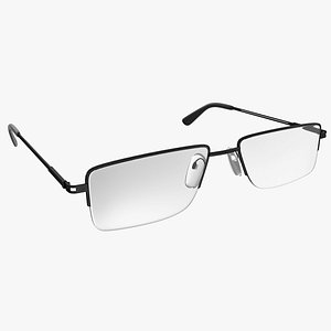 3D Rectangular Reading Glasses with Black Frame