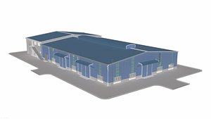 Factory 3D model - Industrial building