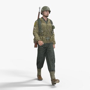 World War II US Uniform Soldier Low-poly