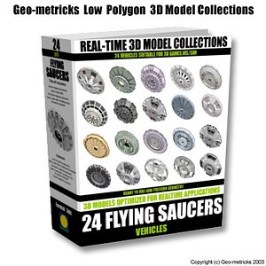 24 flying saucers 3d model