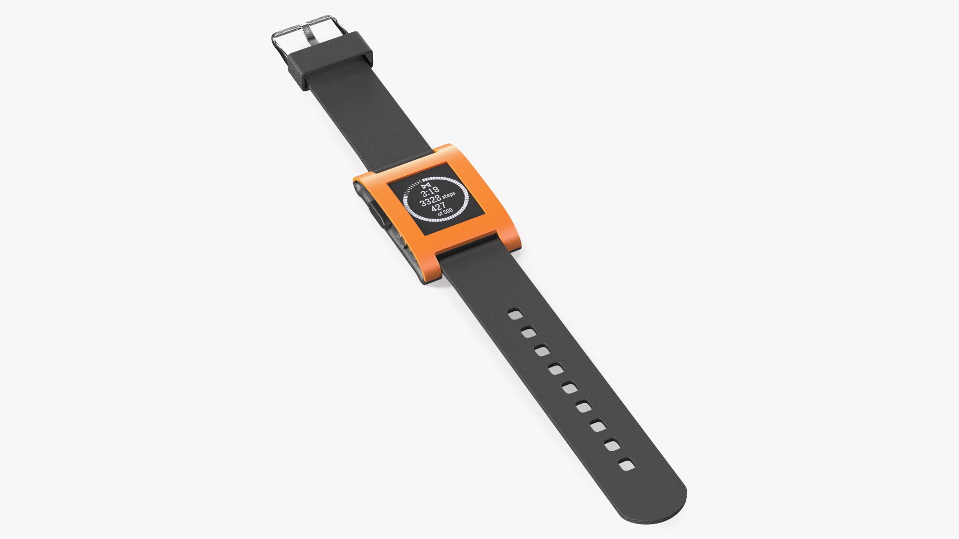 Pebble Smart Watch Works with Strap Unbuttoned 3D model preview
