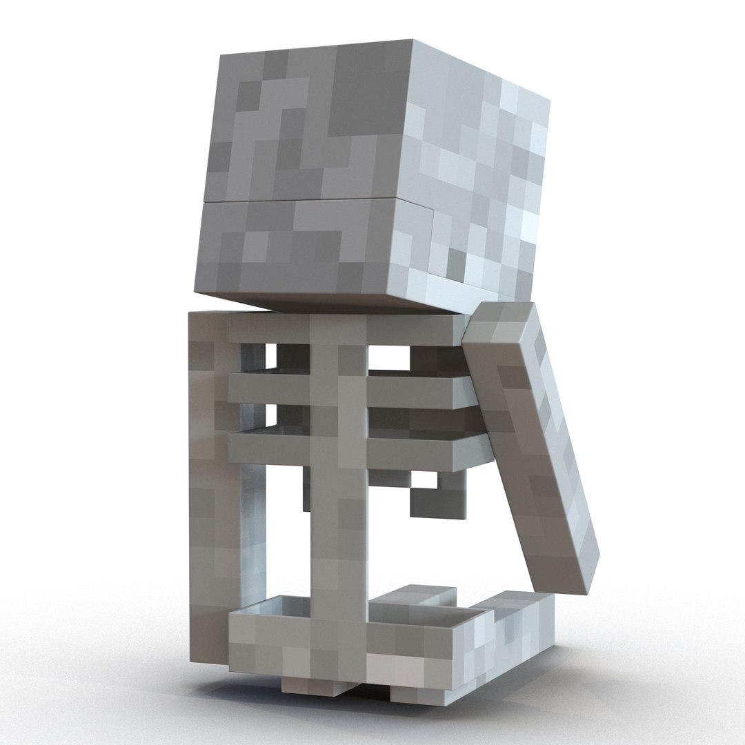 3d Minecraft Skeleton Rigged Model