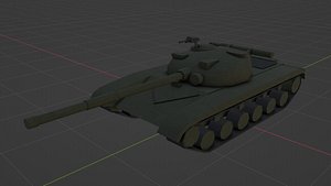 3D model T-64 Tank Low Poly with Skeleton and Suspension