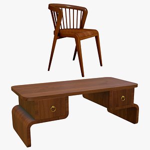 Dining Chair With Wooden Coffee Table
