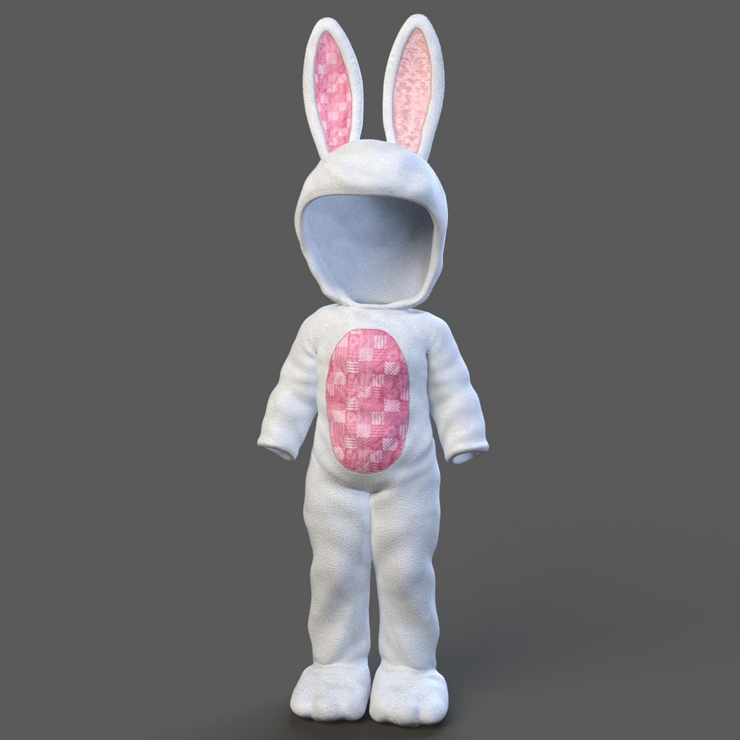 3d Model Child Rabbit Outfit Rigged
