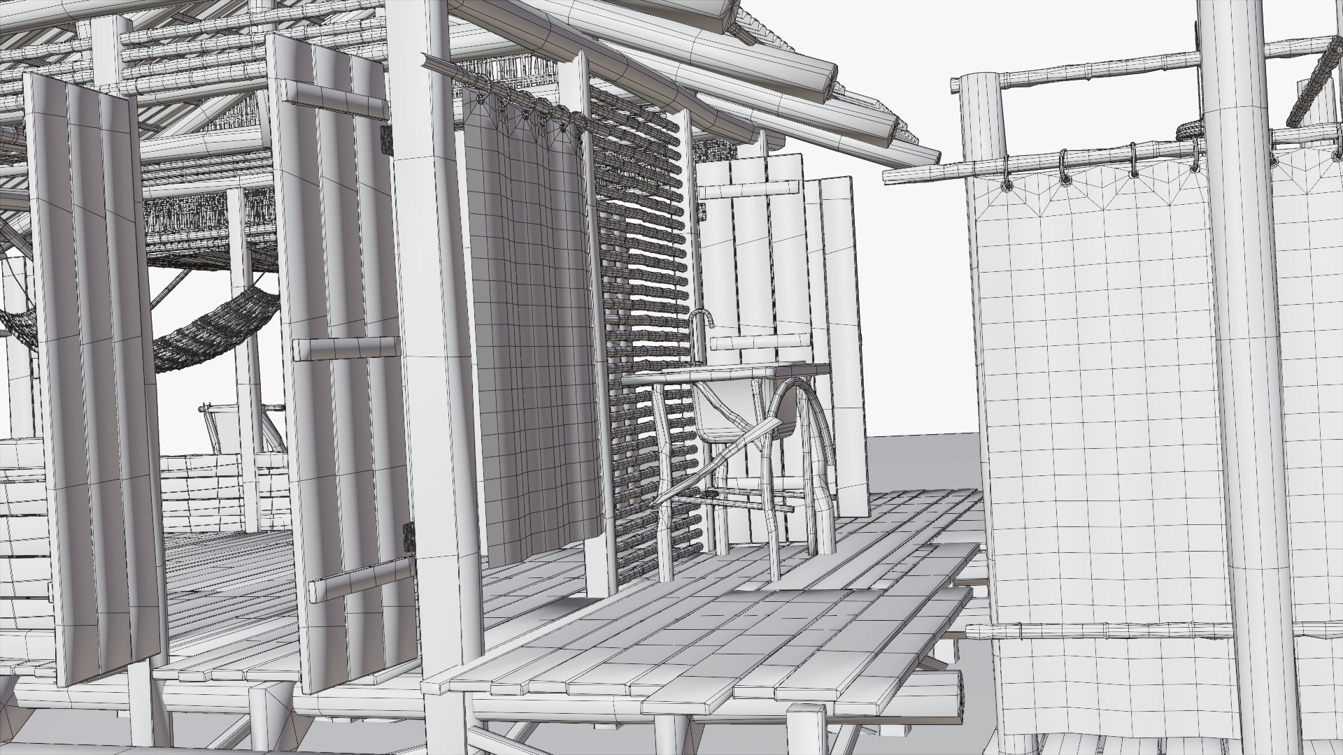 tropical island hut 3D model https://p.turbosquid.com/ts-thumb/5X/fVD1G7/3iSpQMAz/wireframe_00012/jpg/1588020694/1920x1080/fit_q87/1cc5960ee8334b83dffe915e309fc44663bc70e2/wireframe_00012.jpg