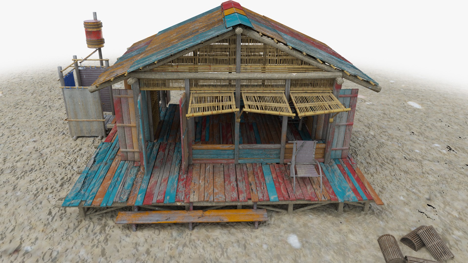 tropical island hut 3D model https://p.turbosquid.com/ts-thumb/5X/fVD1G7/GC1SOXYF/islandhut_10/jpg/1588017704/1920x1080/fit_q87/5b61a97b4bf192adc27e2460f2d6b2b81b43301a/islandhut_10.jpg