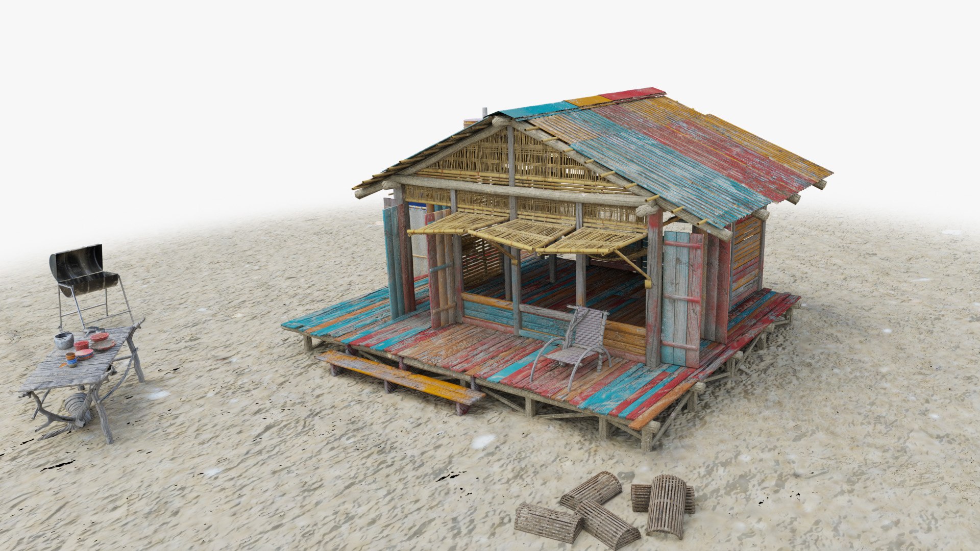 tropical island hut 3D model https://p.turbosquid.com/ts-thumb/5X/fVD1G7/ZP4OAtvo/islandhut_04/jpg/1588017704/1920x1080/fit_q87/68bf4580f6a726bd48234af01646c77f3b7190a0/islandhut_04.jpg