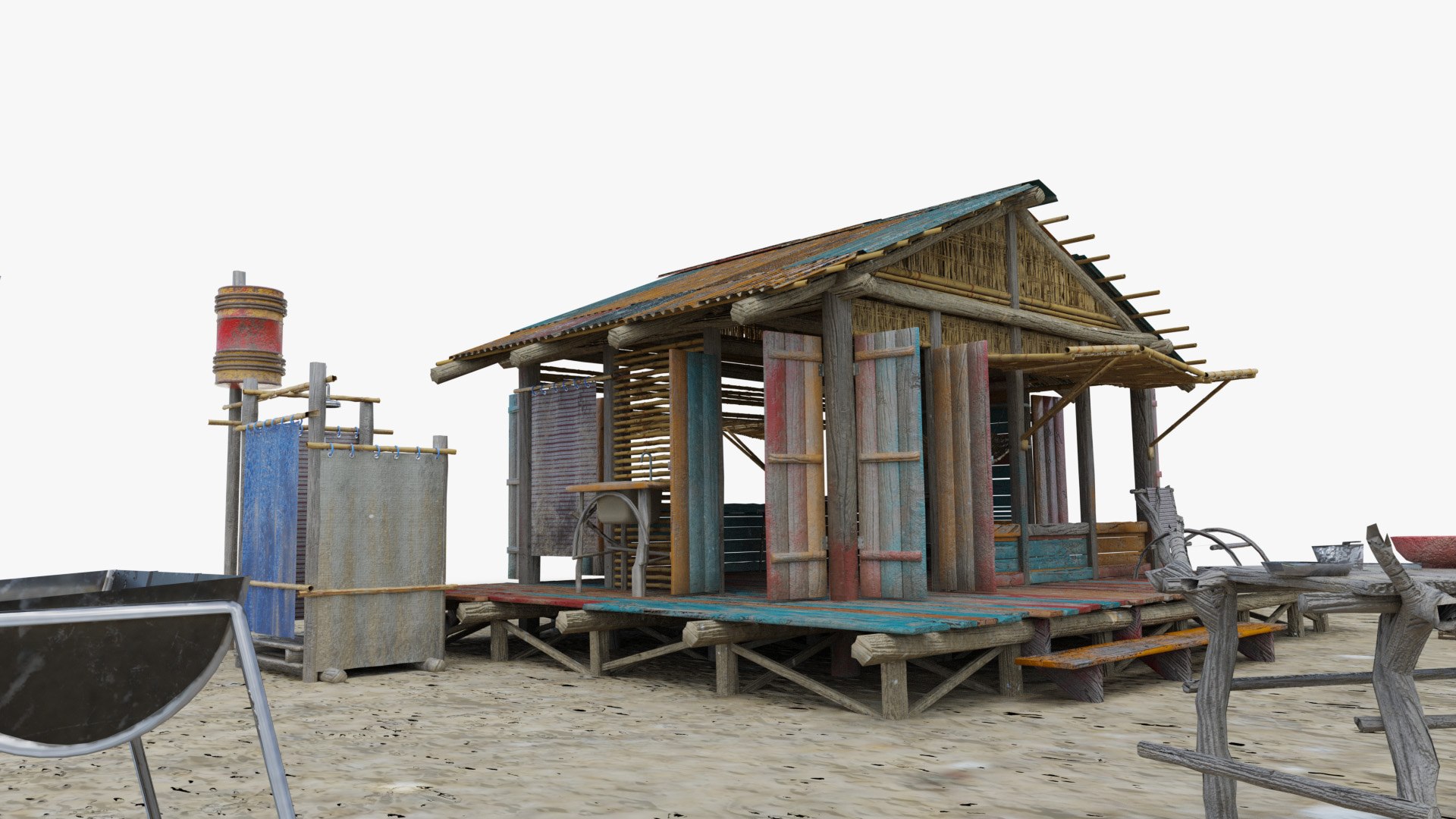 tropical island hut 3D model https://p.turbosquid.com/ts-thumb/5X/fVD1G7/vCvjJZ5a/islandhut_09/jpg/1588017704/1920x1080/fit_q87/f2f8dbdd7b3116a1a12c02daadbd77355de95bbf/islandhut_09.jpg