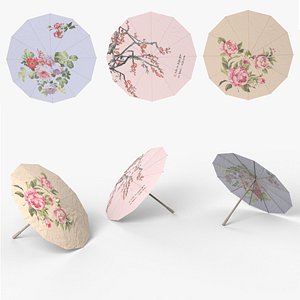 chinese style umbrellas 3D model