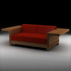 3d model frank lloyd wright classic sofa