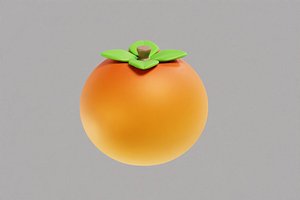 3D Persimmon Fruit Cartoon