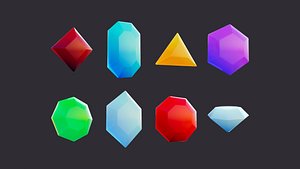Low Poly Gem Pack model