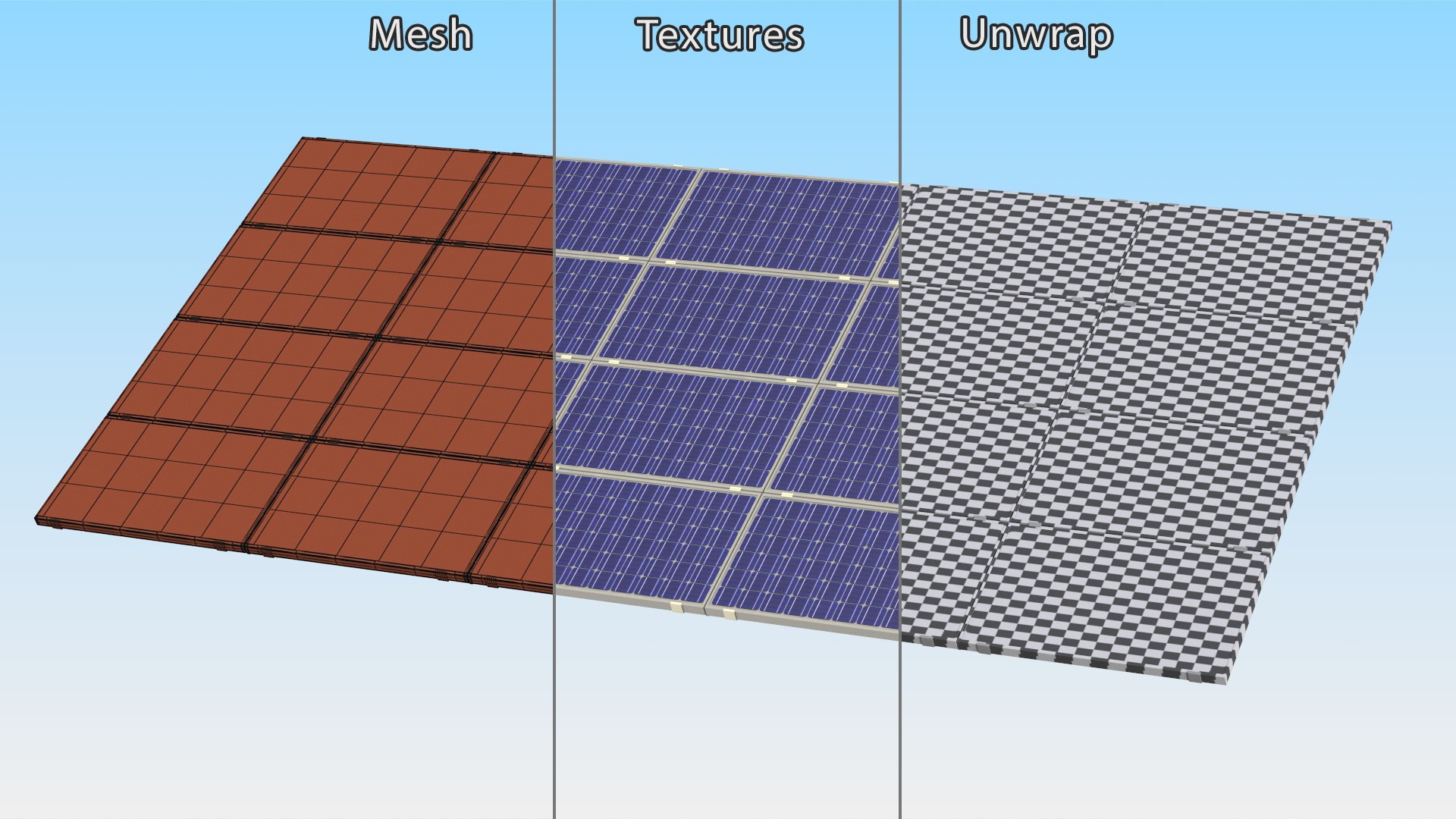 3D Polycrystalline Solar Panel https://p.turbosquid.com/ts-thumb/5Y/9VymLH/Fa/polycrystallinesolarpanelc4dmodel010/jpg/1719879390/1920x1080/fit_q87/dd512cf0676a8deda1316c867c3dfea7b6ec4f3e/polycrystallinesolarpanelc4dmodel010.jpg