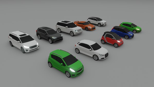 Modelo 3d Colección De 10 Coches Low Poly Sin Marcas Turbosquid 1790273