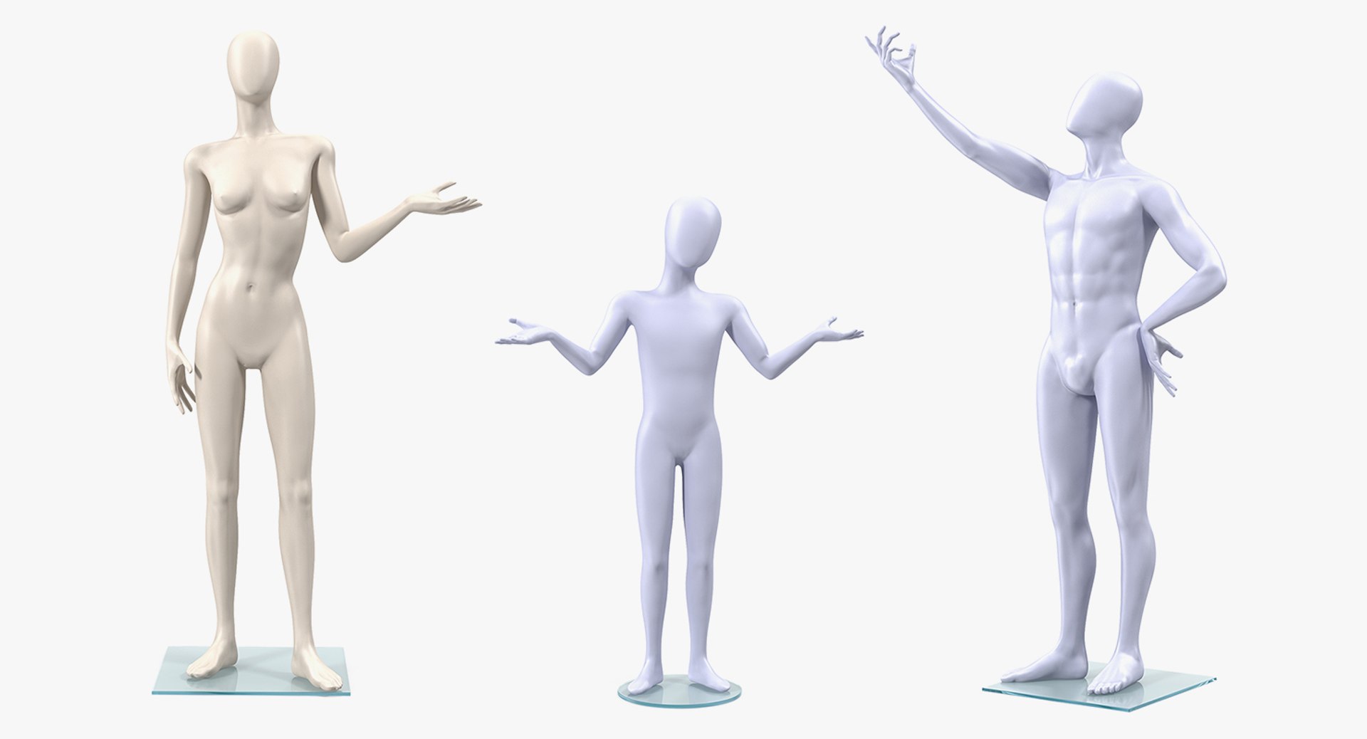 Rigged Mannequins Collection for Maya 3D model preview