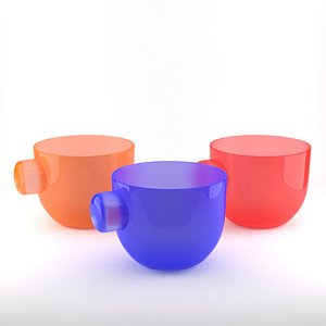 3D set cups model