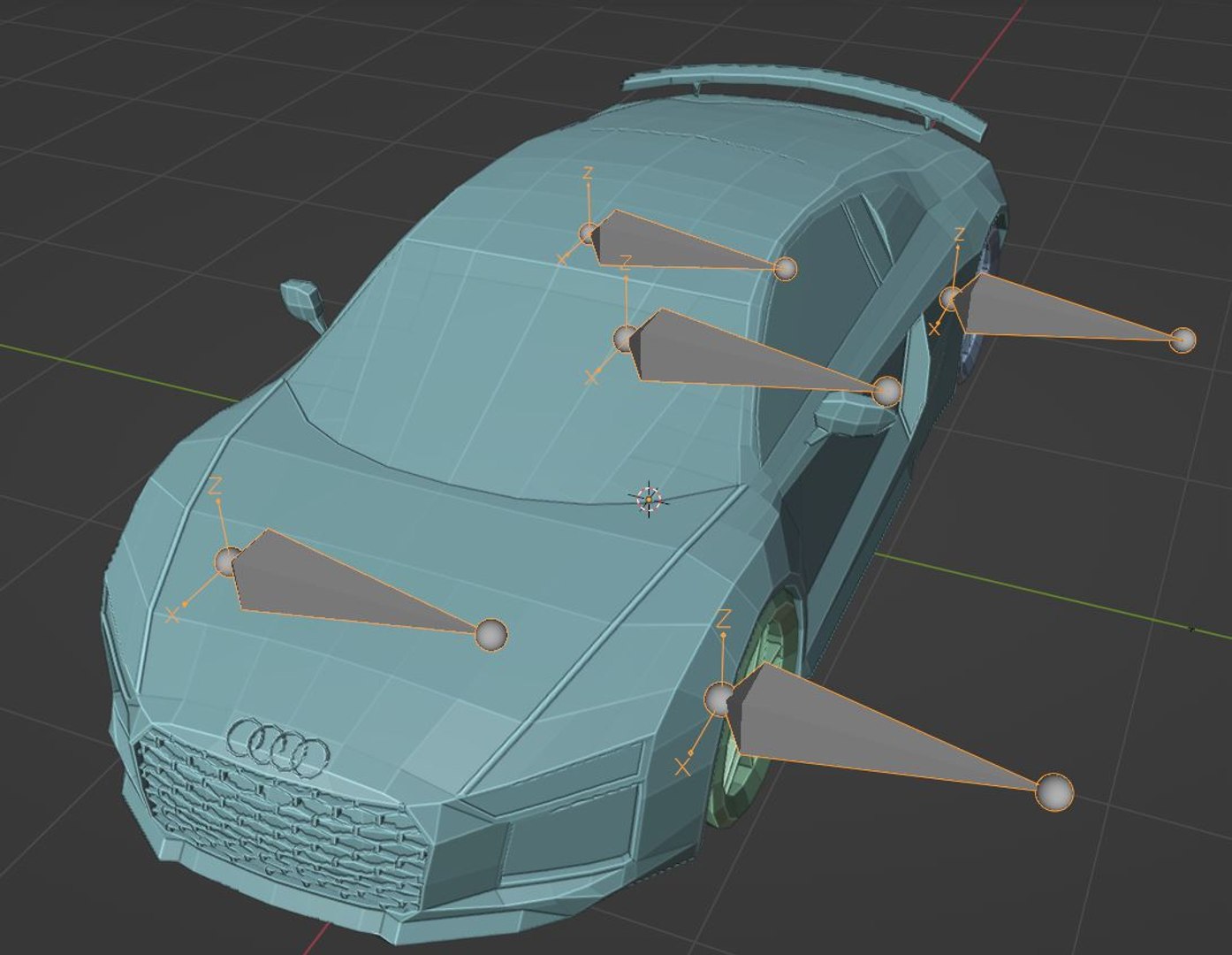 3D Audi R8 V10 Plus 2016 - Low Poly Rigged Model - TurboSquid 2327787