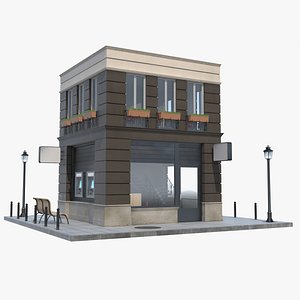 3D Small Office Building Fur