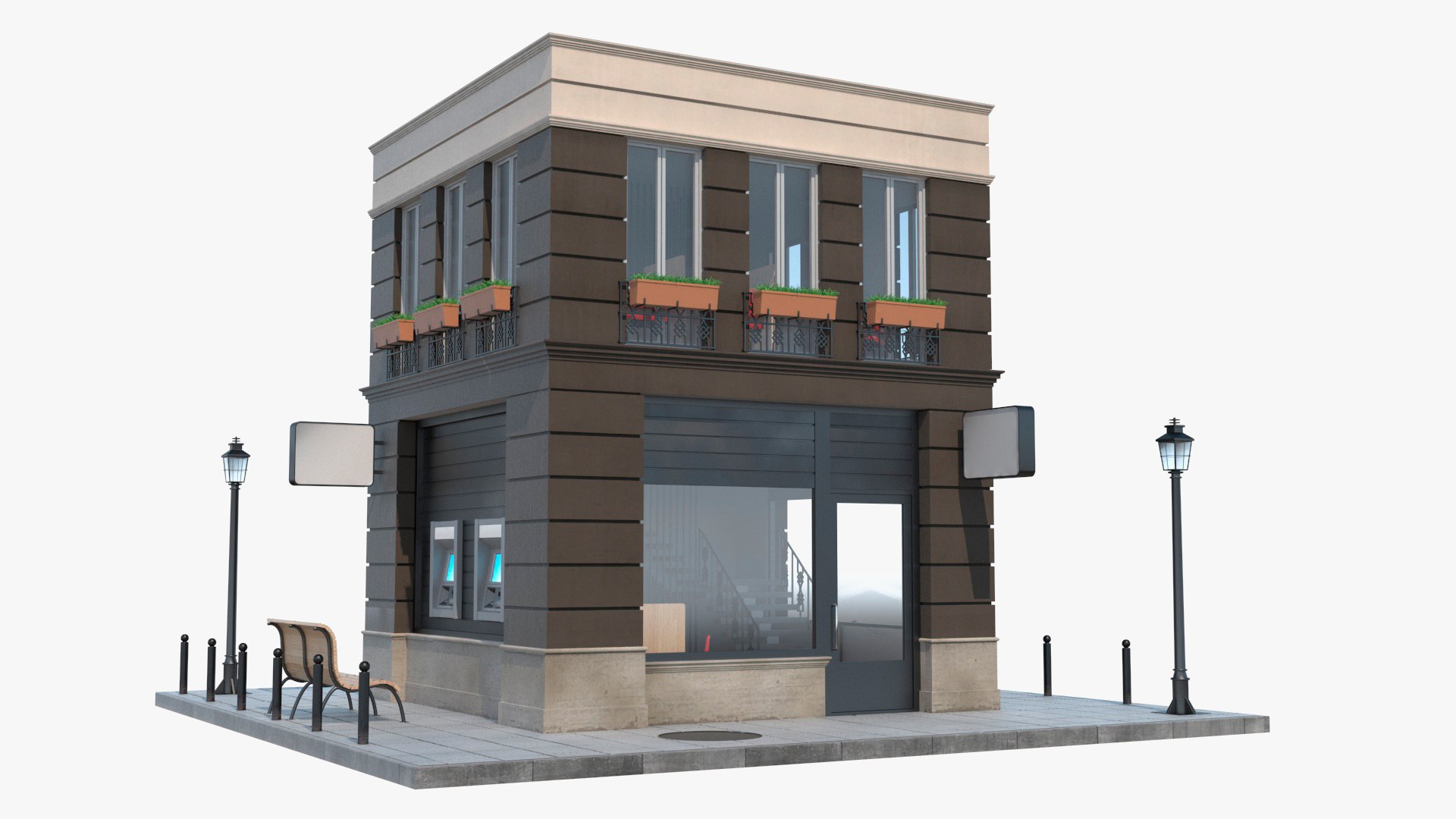 Small Office Building Fur 3D model preview
