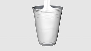 3D a full cup water  animation 2