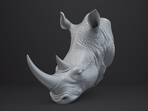 3D Rhinoceros Bust - Animal Figurine