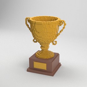 voxel golden cup 3D model