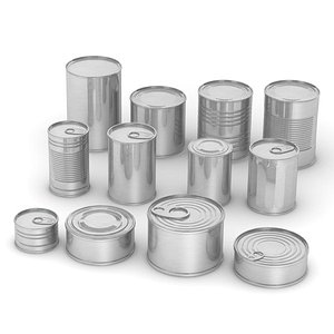 3d model alluminium food cans