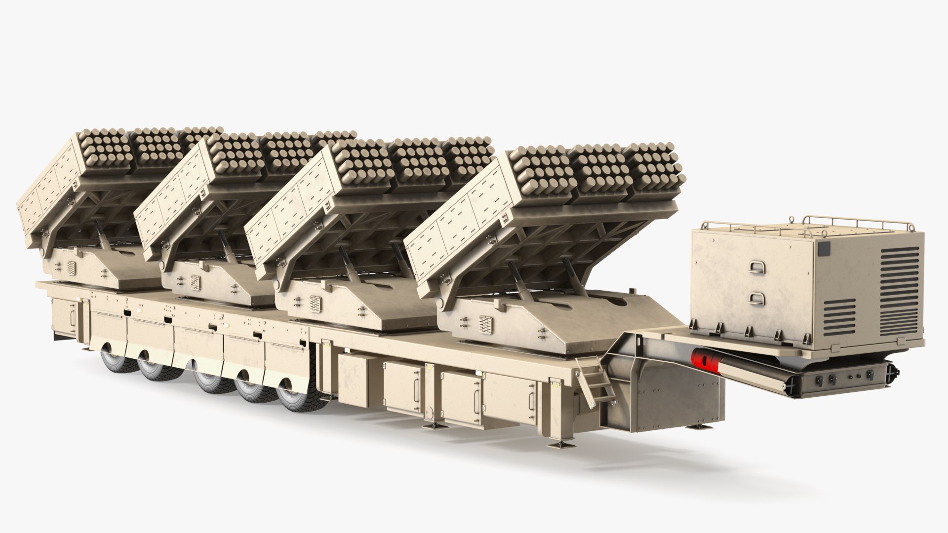Roketsan Jobaria Tr-122 Multiple Launch Rocket System Rigged 3D model preview