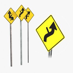 3D model Road Signs - Roadway Intersection Geometry Warning