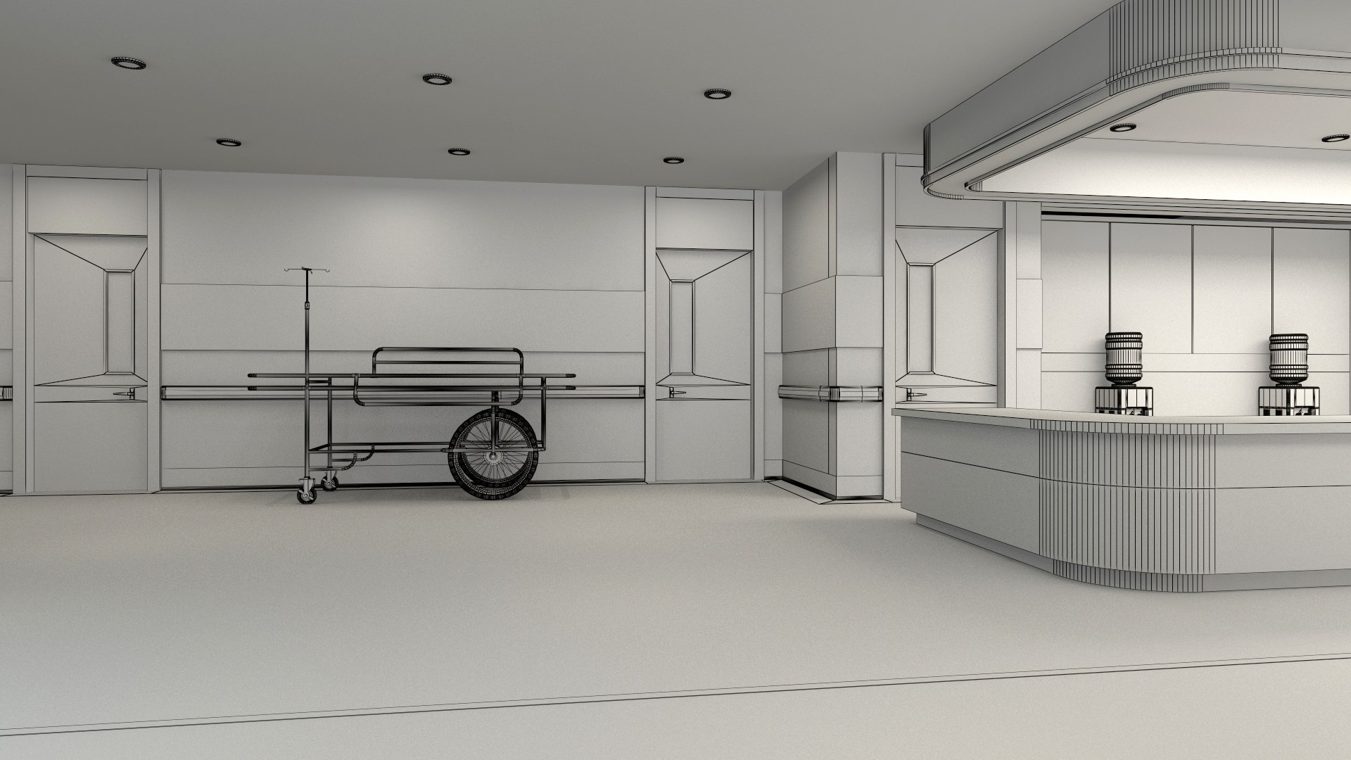 3D Hospital Hallway 01 - TurboSquid 2213949