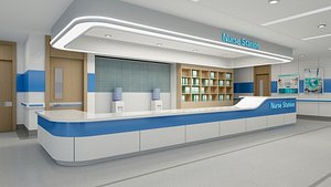 3D Hospital Hallway 01