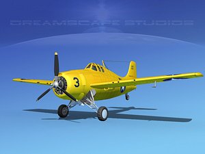 3d model of grumman f4f-3 fighter aircraft