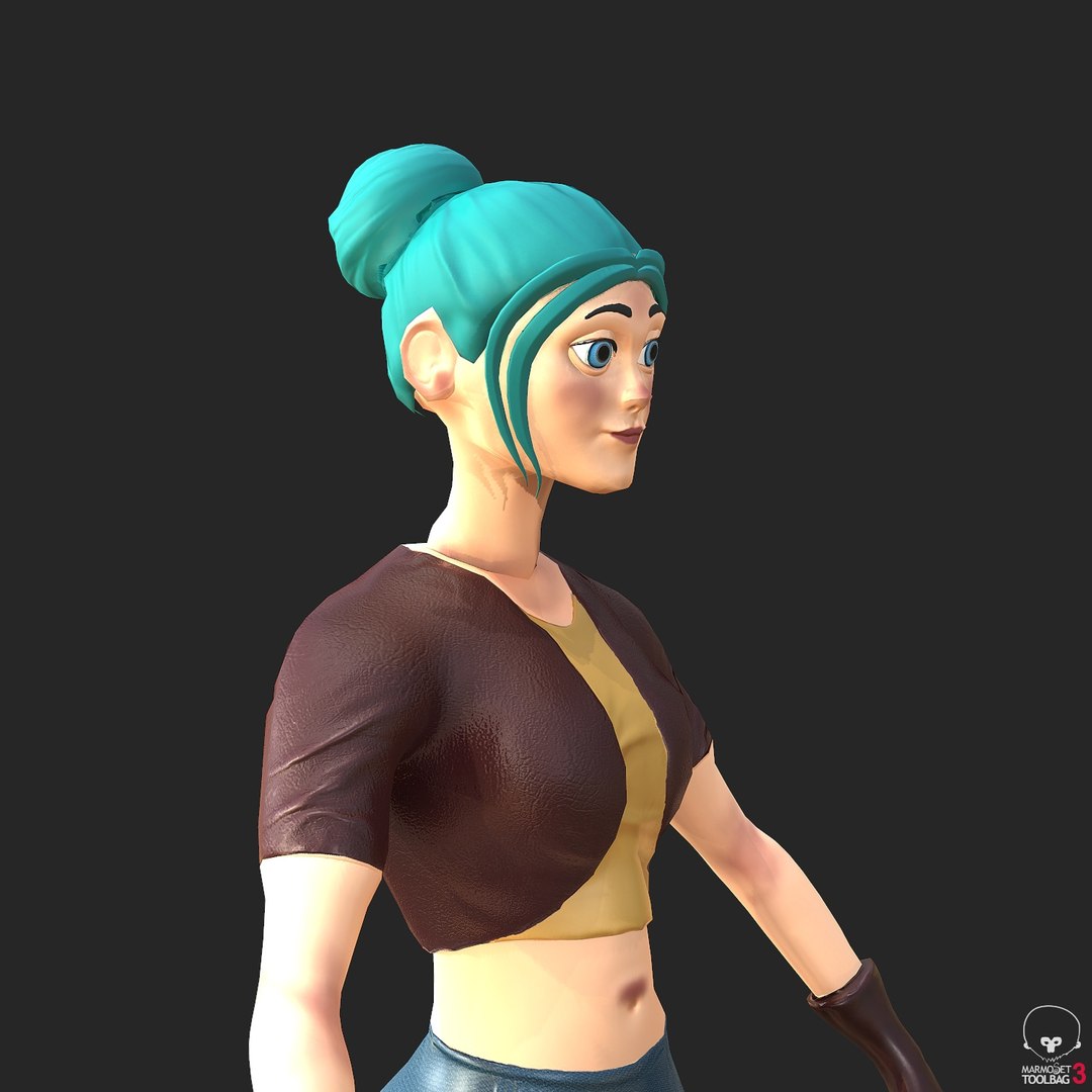 3D Character Stylized Girl Rigged Model - TurboSquid 1638727