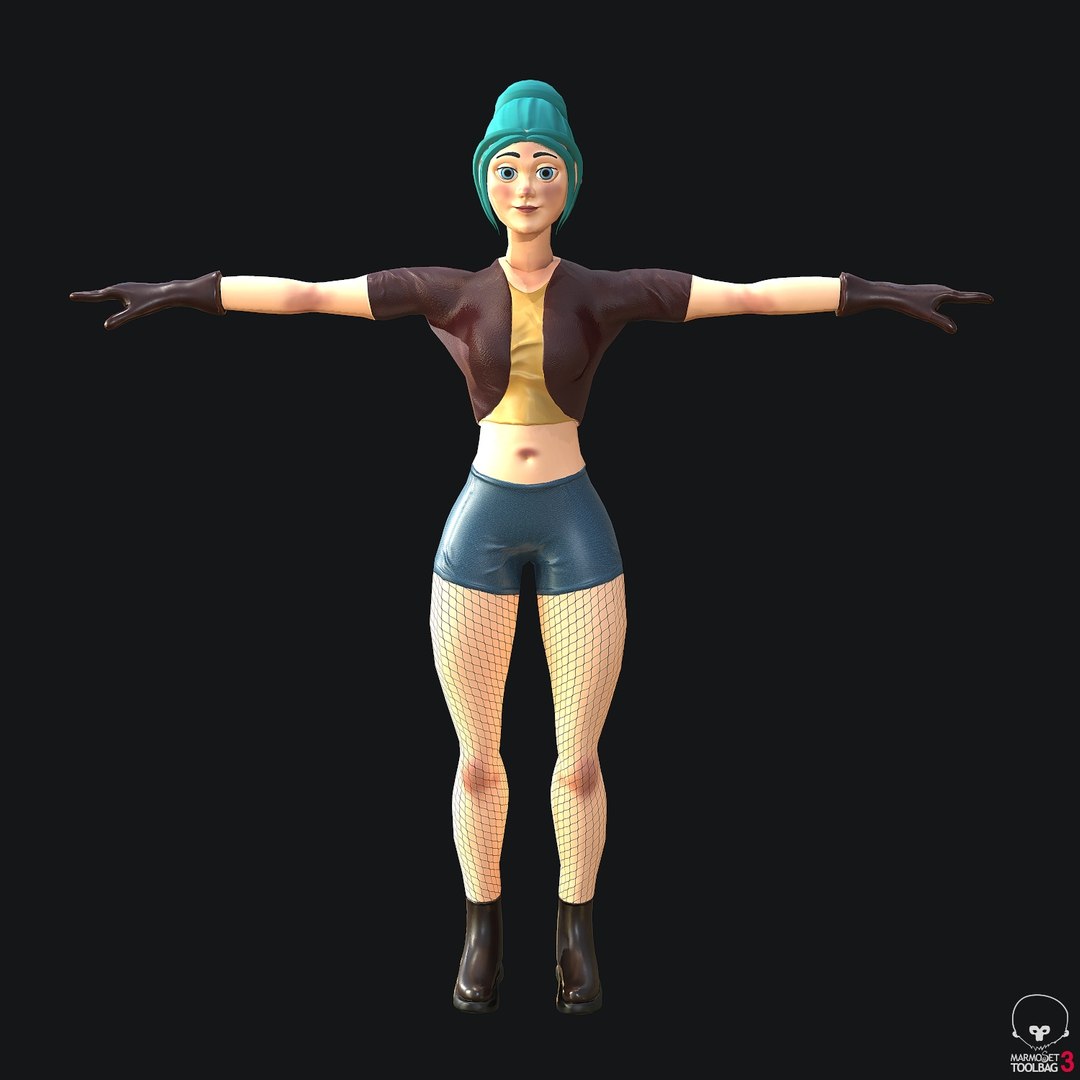 3D Character Stylized Girl Rigged Model - TurboSquid 1638727