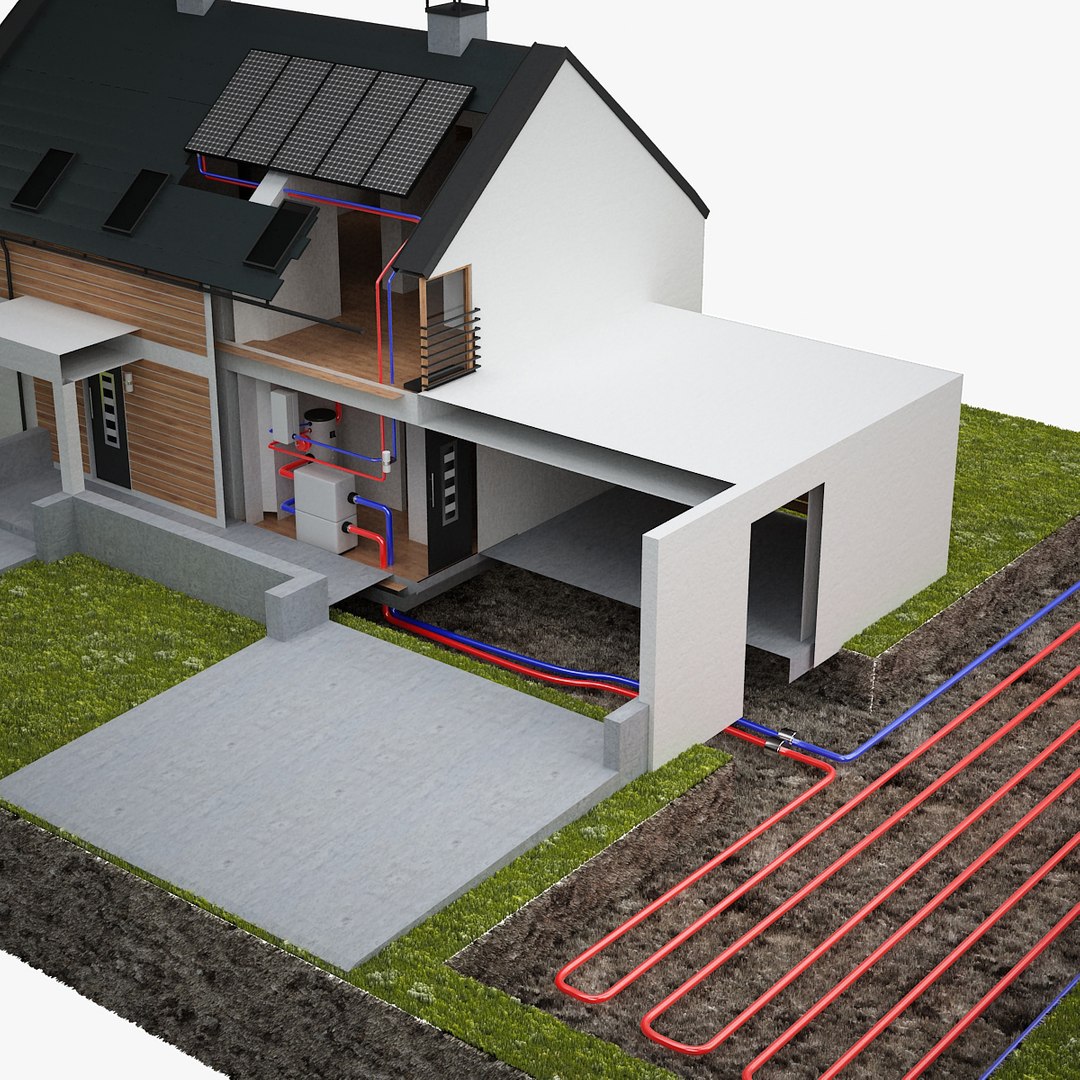 3d model residential heat pump