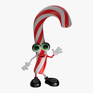 Cartoon Christmas Candy Cane 3D