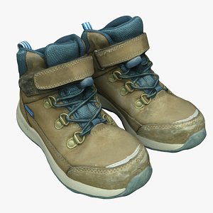 3D kids hiking boots model