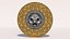 3D Mayan dial coin prehistoric God- Fire