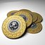 3D Mayan dial coin prehistoric God- Fire