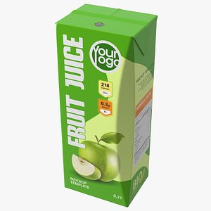 3D Small Aseptic Carton Mockup Green