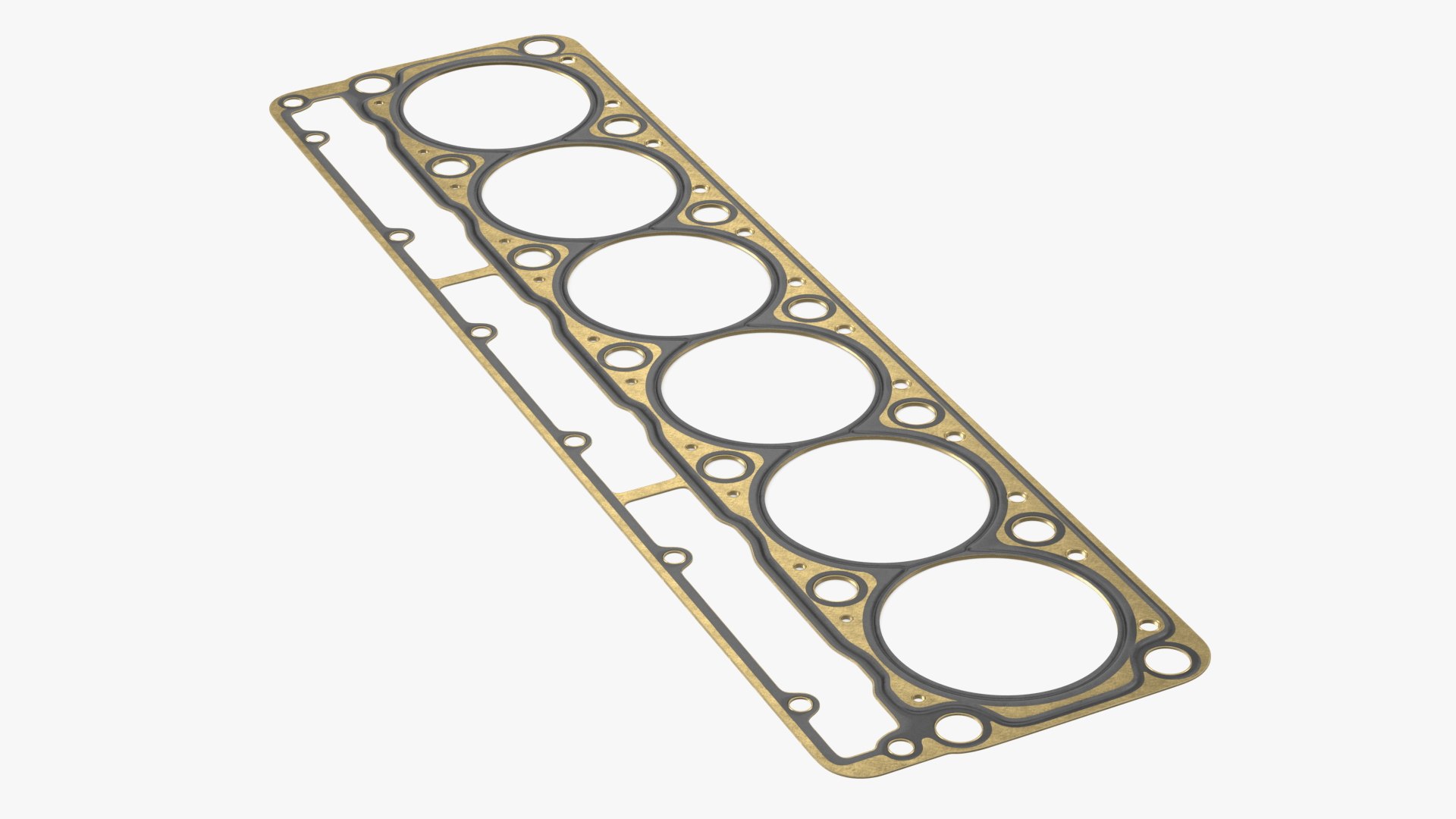 Head Gasket 325D 6 Cylinder Brass 3D model preview