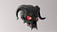 Cráneo de demonio con cuernos