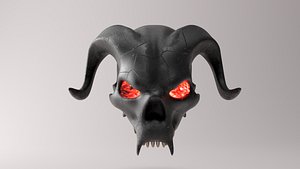 3D Horned Demon Skull model