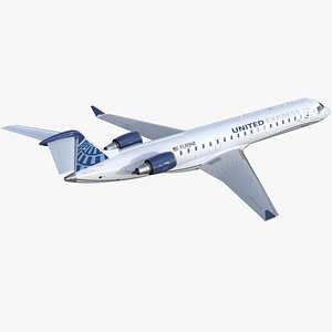Bombardier CRJ550 Regional Jet United Express Flight 3D model