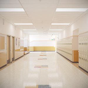3D model school room realistic
